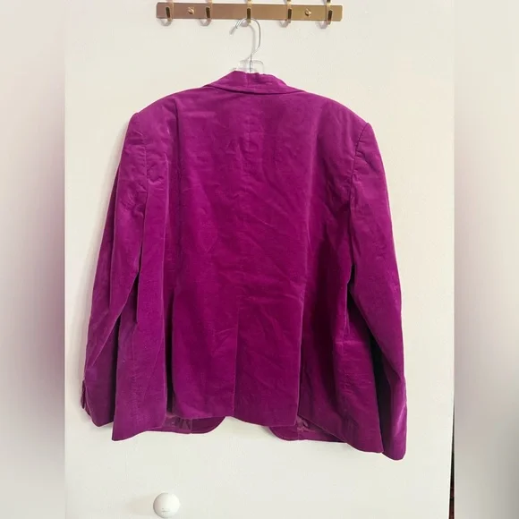 Grace Elements Magenta Pink Velvet Blazer Plus Women’s Size 18W - Picture 4 of 4